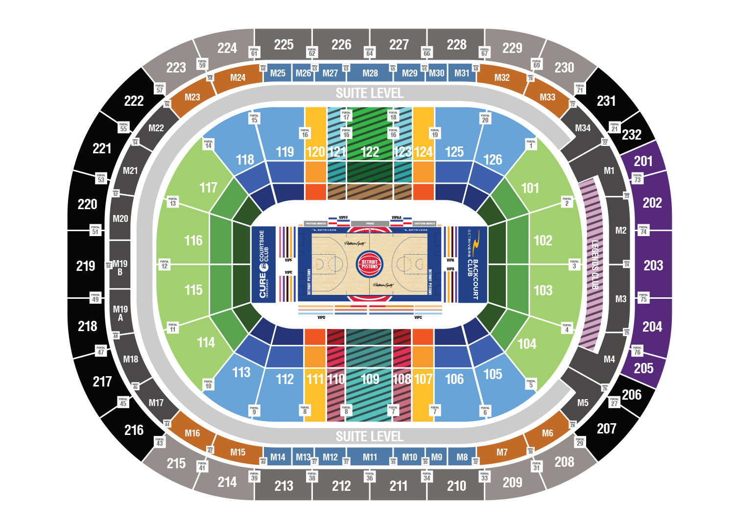 Breakdown Of The Little Caesars Arena Seating Chart